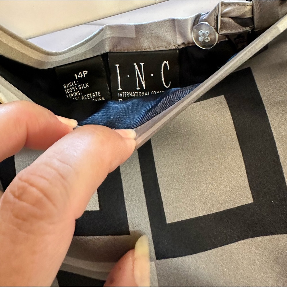 2 INC SKIRTS GREY AND BLACK SILK - Picture 4 of 7